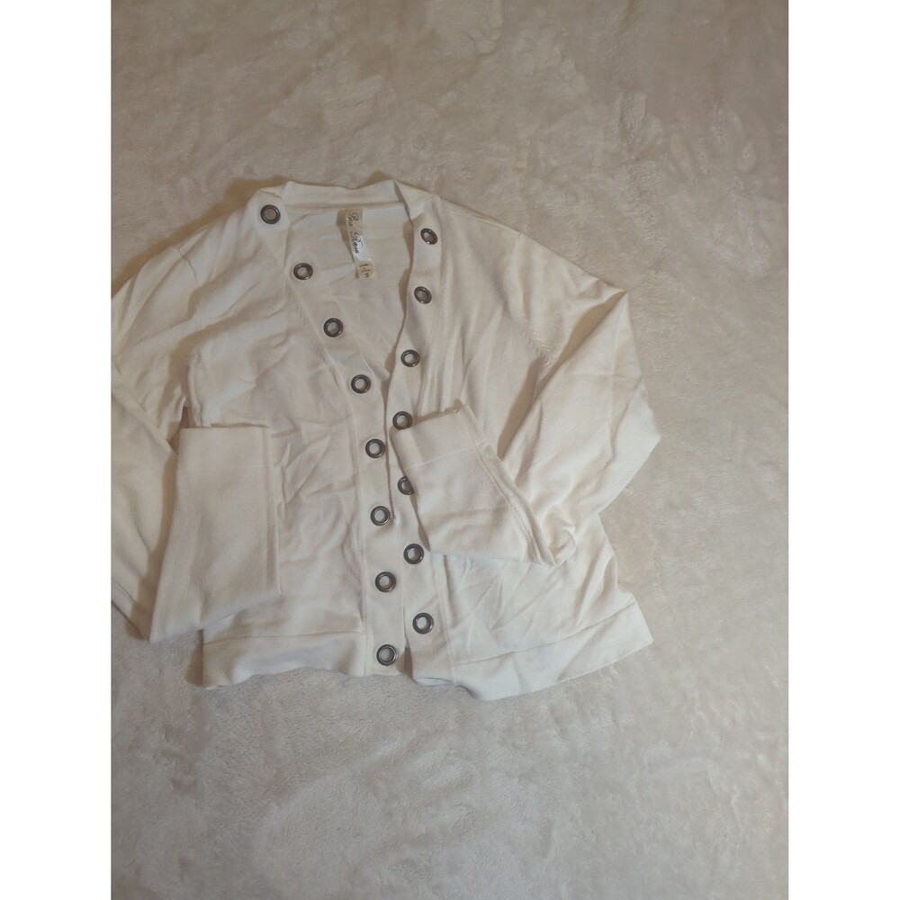 Rina Rossi Cream Cardigan with  Button hole  Accents